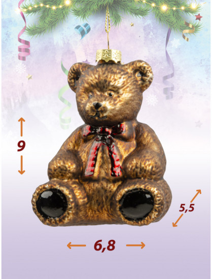 Игрушка ёлочная «Медведь с бантиком»