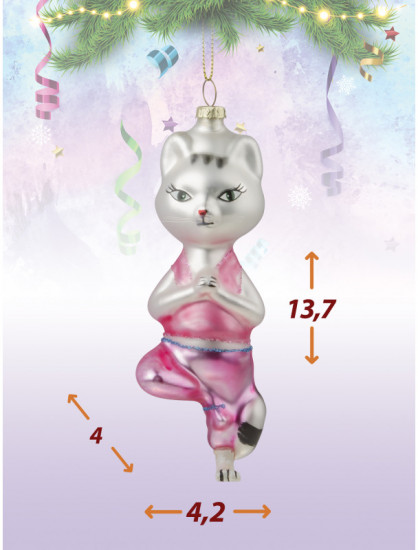 Игрушка ёлочная «Котенька-йог»