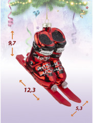 Игрушка ёлочная «Красные лыжи» - Фото 2