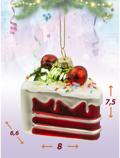 Игрушка ёлочная «Торт с малиной»