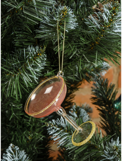 Игрушка ёлочная «Розовый бокал»