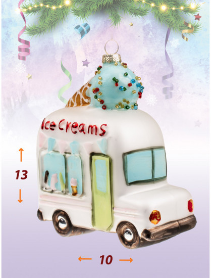 Набор игрушек ёлочных «Фургончик с мороженым»