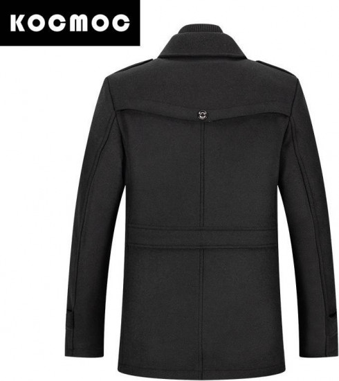 Мужское шерстяное пальто с двойным воротником