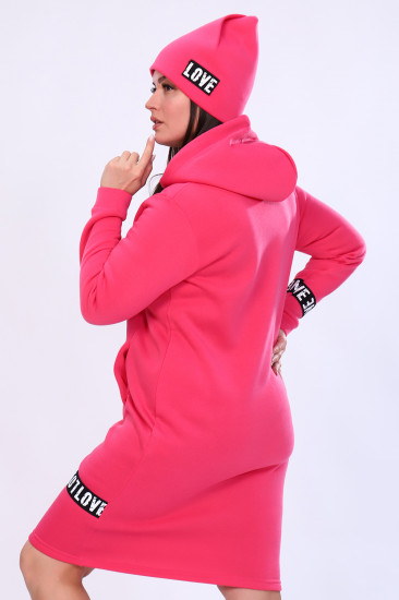 Платье-толстовка женское с шапкой