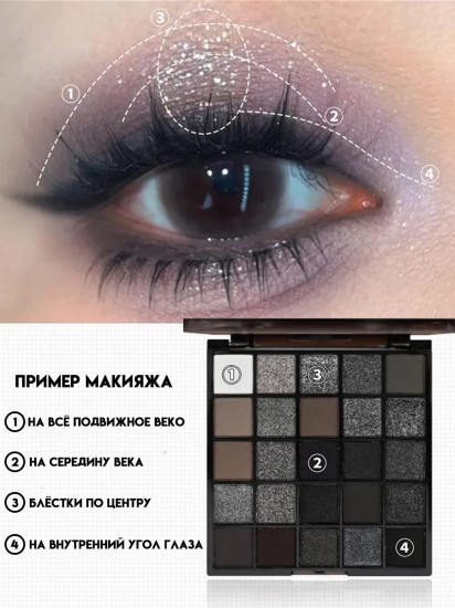 Палетка теней для век «Smoki»