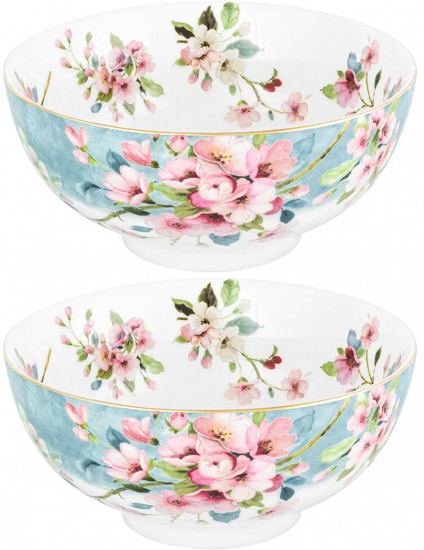 Набор салатников «Яблоневый цвет на голубом»