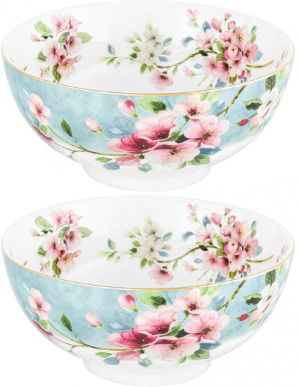 Набор салатников «Яблоневый цвет на голубом»