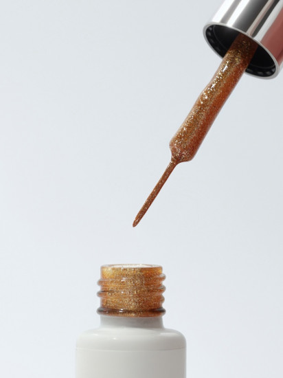 Гель для дизайна ногтей с блёстками, оттенок Золотистый