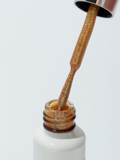 Гель для дизайна ногтей с блёстками, оттенок Золотистый