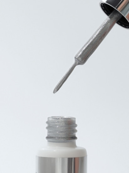 Гель для дизайна ногтей с блёстками, оттенок Серебристый