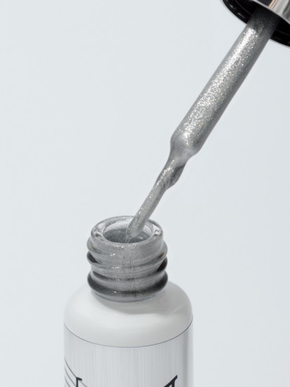 Гель для дизайна ногтей с блёстками, оттенок Серебристый