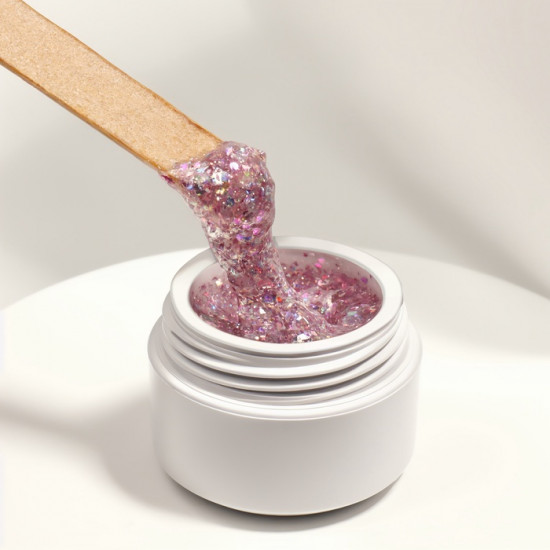 Гель-лак для ногтей с блёстками трехфазный, оттенок Розовый