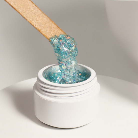 Гель-лак для ногтей с блёстками трехфазный, оттенок Голубой