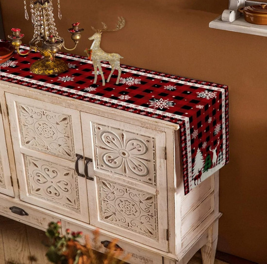 Дорожка на стол «Новогодняя клетка»