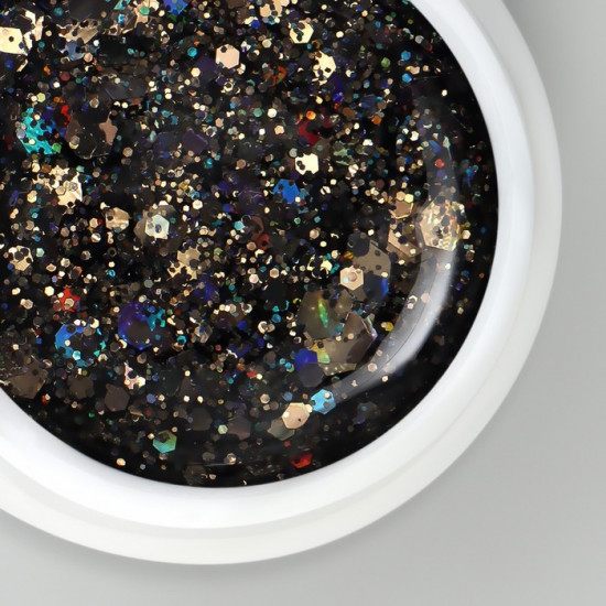 Гель-лак для ногтей с блёстками трехфазный, оттенок Черный