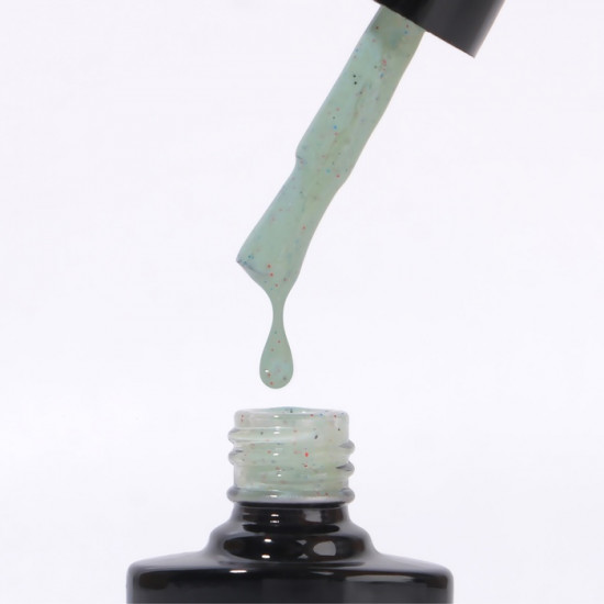 Гель-лак для ногтей с вкраплениями трехфазный, оттенок 16 Зеленый