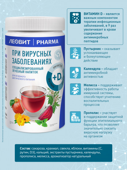 Лечебный напиток при вирусных заболеваниях с витамином D быстрого приготовления