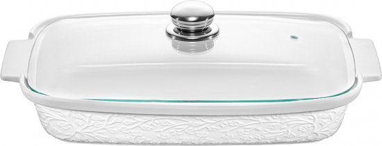 Блюдо для запекания и сервировки с крышкой «Веточки-цветочки»