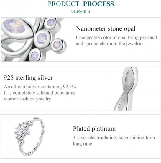 Серебряное кольцо с опалом «Лотос 17»