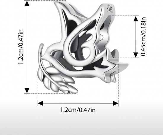 Шарм из серебра «Голубь»
