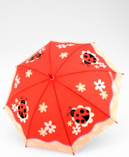 Зонт-трость для девочек «Божья коровка»