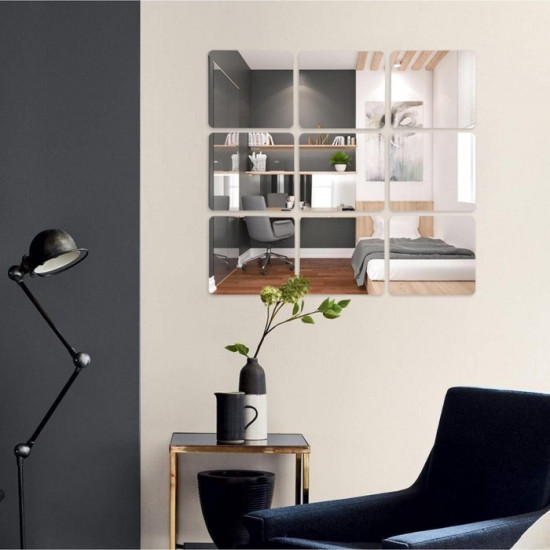 Зеркало настенное на клеевой основе «Квадратики»