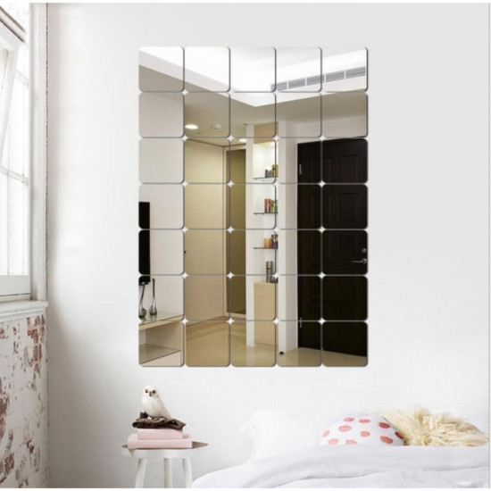 Зеркало настенное на клеевой основе «Квадратики»