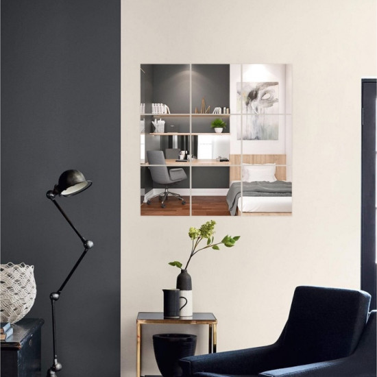 Зеркало настенное на клеевой основе «Квадратики»