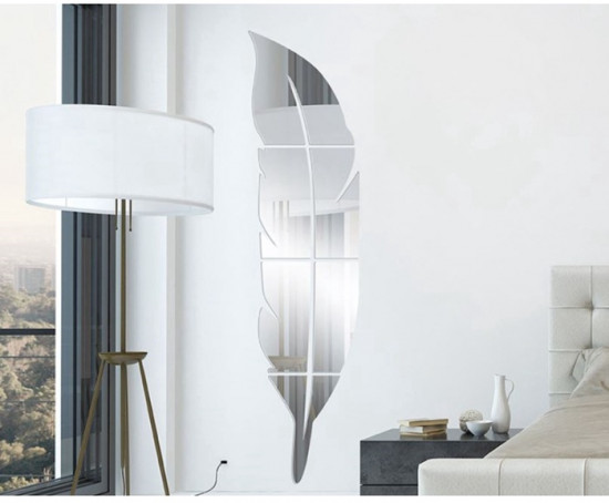 Зеркало настенное на клеевой основе «Пёрышко»