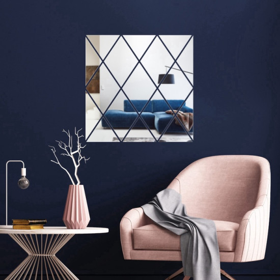 Зеркало настенное на клеевой основе «Ромбы»