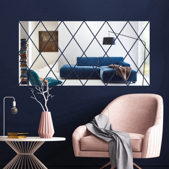 Зеркало настенное на клеевой основе «Ромбы»