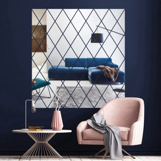 Зеркало настенное на клеевой основе «Ромбы»