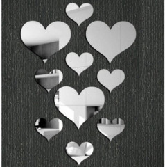 Набор зеркал настенных на клеевой основе «Сердца» - Фото 2