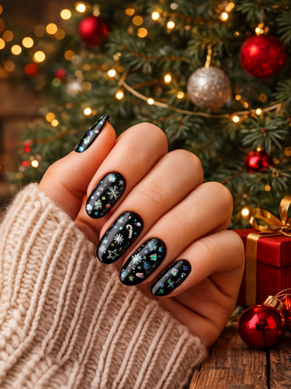 Фольга для дизайна ногтей «Новый год»