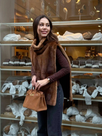 Манишка меховая с поясом