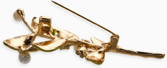 Брошь «Веточка с жемчугом»