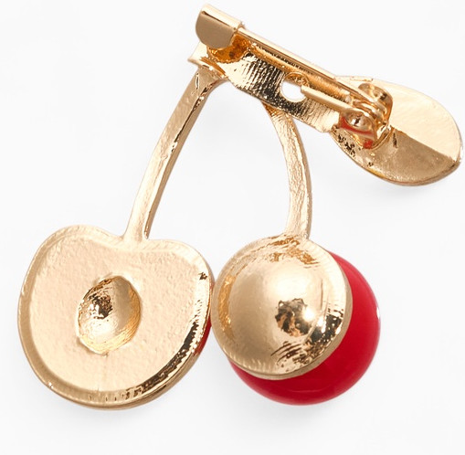 Брошь «Вишня с косточкой»