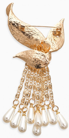 Брошь «Птица с жемчужным хвостом»