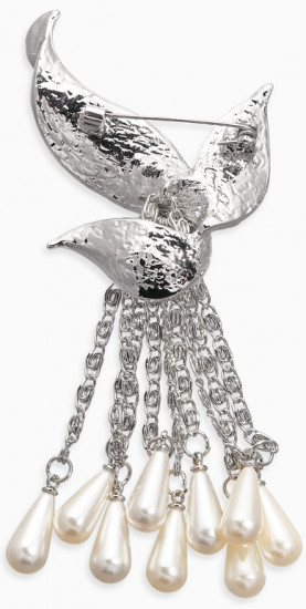 Брошь «Птица с жемчужным хвостом»