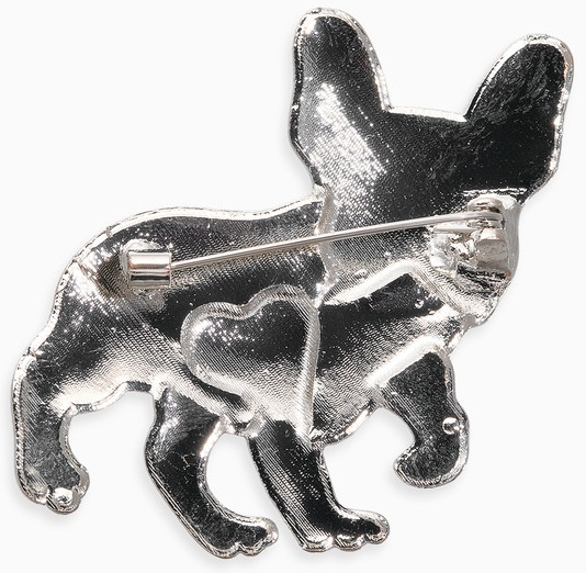 Брошь «Французский бульдог с сердечком»