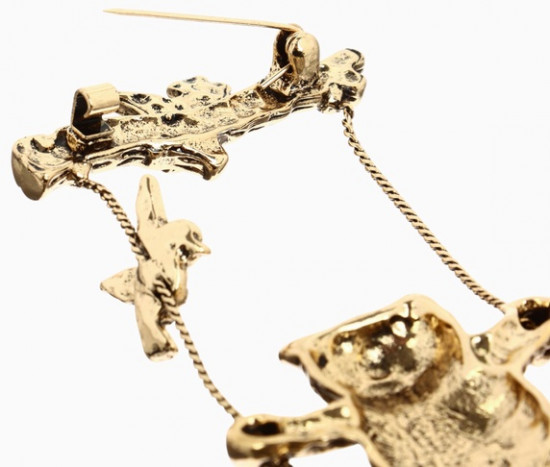 Брошь «Кот на качелях»