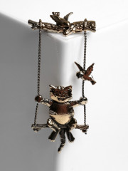 Брошь «Кот на качелях» - Фото 4