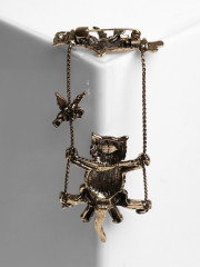 Брошь «Кот на качелях» - Фото 5