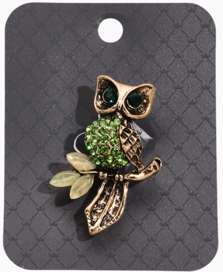 Брошь «Сова на ветке»
