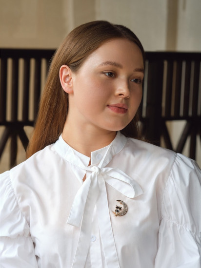 Брошь «Сова на месяце»