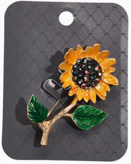 Брошь «Цветок подсолнуха»