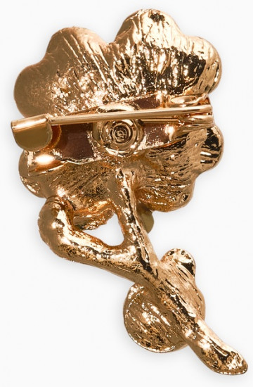 Брошь «Цветы ромашки с божьей коровкой»