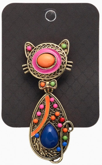Брошь этника «Кошка радужная»