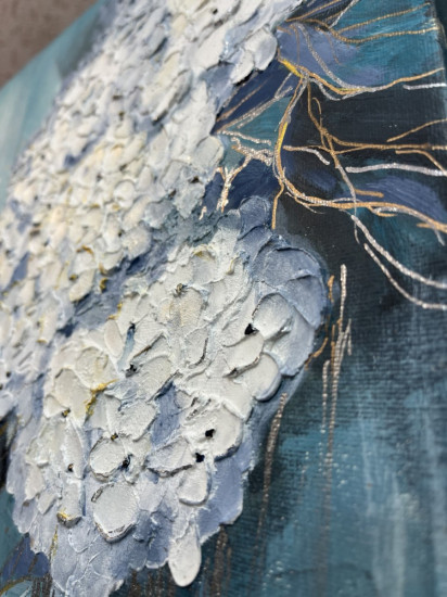 Картина интерьерная «Бирюзовая легкость. Гортензия»