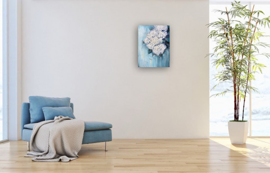 Картина интерьерная «Бирюзовая легкость. Гортензия»